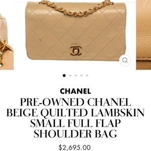 Beige Authentic Chanel Vintage Bag